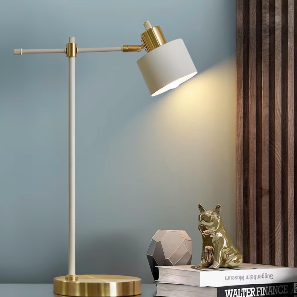 Modern Gold and White Table/Desk Lamp